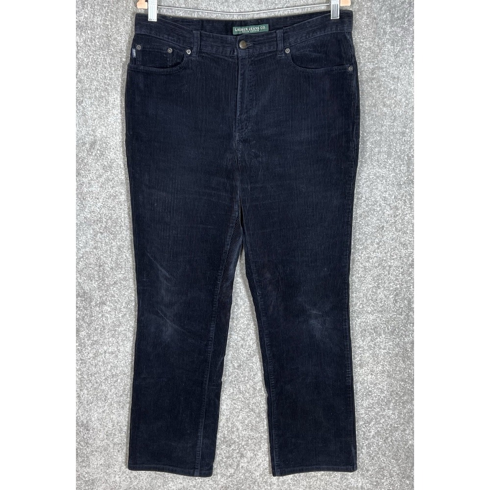 Ralph LAUREN JEANS CO Womens Size 12 Black Corduroy Stretch High Rise 5 Pocket